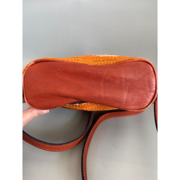 Hand Made Turkish Kilim Arts Crossbody Purse Tapestry Wool Leather Strap Boho - Picture 7 of 11